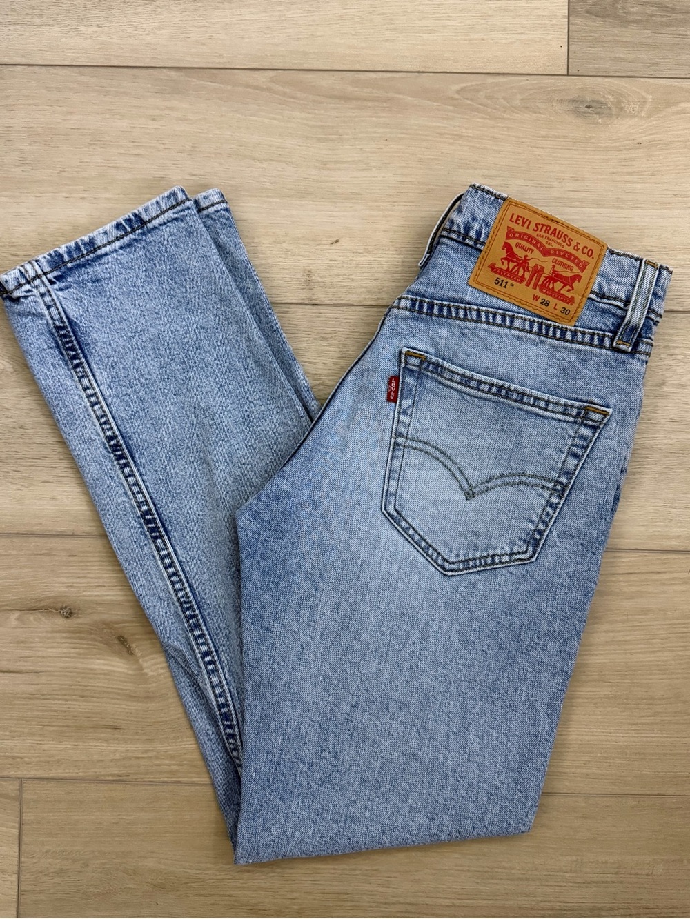 Levi’s 511 Slim Fit Jeans W28 L30 Light Wash Blue Denim